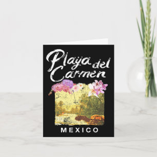 Tarjeta Playa Del Carmen México Vintage Floral T Shirt