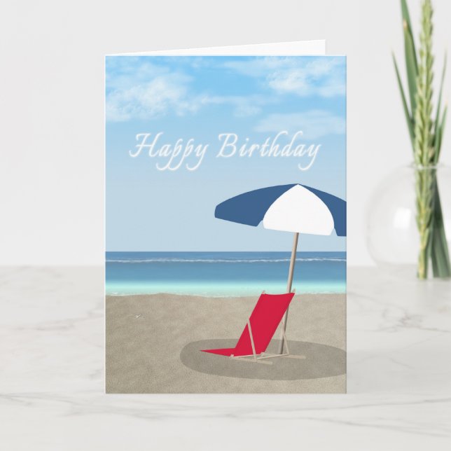 Tarjeta Playa del feliz cumpleaños (Anverso)