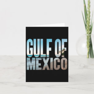 Tarjeta Playa del Golfo de México Palma Americana Retro Vi