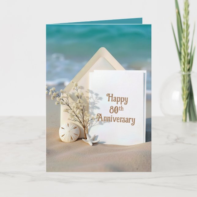 Tarjeta Playa del Océano para el 80 aniversario (Anverso)