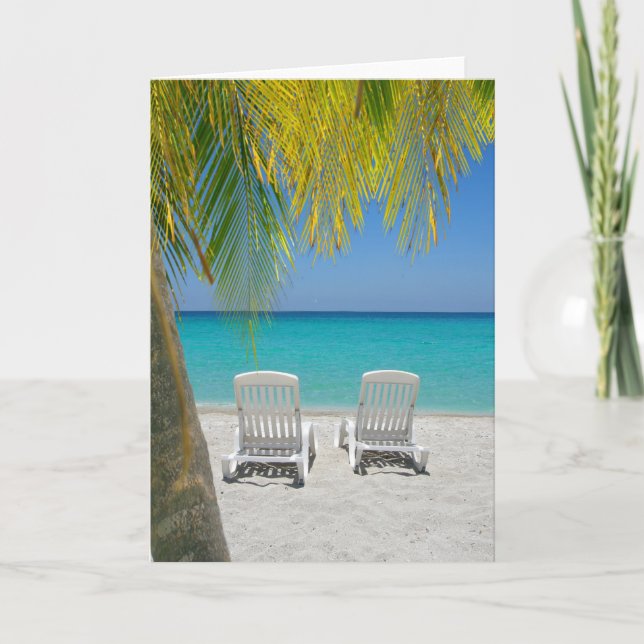 Tarjeta Playa del paraíso tropical del Caribe (Anverso)