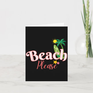 Tarjeta Playa divertida vacaciones de verano gráfico lindo