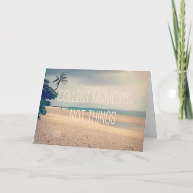 Tarjeta Playa Hawaii | Recolectar momentos no cosas (Anverso)