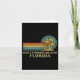 Tarjeta Playa Hollywood Florida Vacaciones Familiares Vint