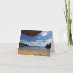 Tarjeta Playa Koukounaries, Skiathos. En blanco.