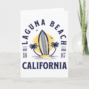 Tarjeta Playa Laguna California Surf Verano Vacaciones Vin