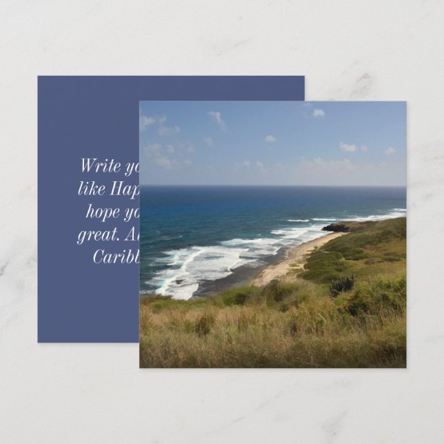 Tarjeta  Playa Mar Arena Naturaleza Cielo Caribeño USVI No (Anverso / Reverso)