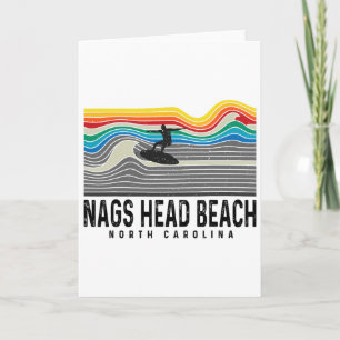 Tarjeta Playa Nags Head North Carolina Surfboarder Hombres