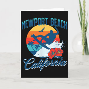 Tarjeta Playa Newport California Surf Verano Vacaciones Vi