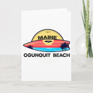 Tarjeta Playa Ogunquit Maine Surfboard Playa Surfing 