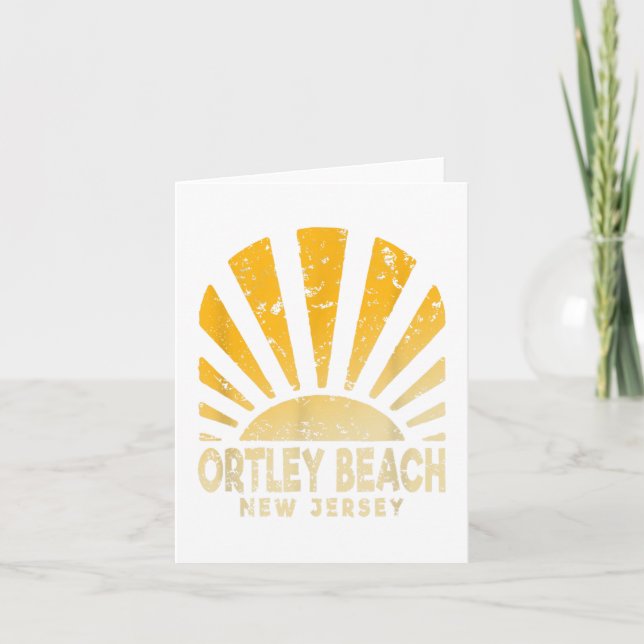 Tarjeta Playa Ortley Nj - Soleado Ortley Beach Nueva Jerse (Anverso)