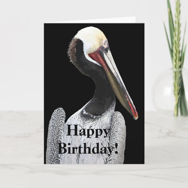 Tarjeta Playa Pelican Birds Wildlife Animals (Anverso)