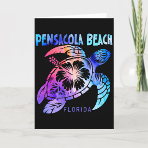 Tarjeta Playa Pensacola Florida Tortuga Marina Tie Dye Hib