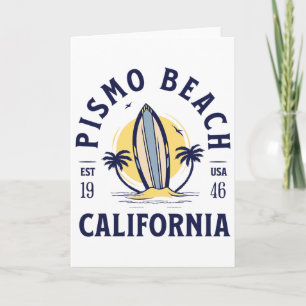 Tarjeta Playa Pismo California Surf Verano Vacaciones Vint