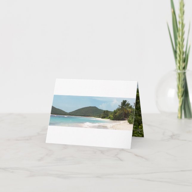 Tarjeta Playa Puerto Rico del flamenco de Culebra (Anverso)