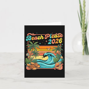Tarjeta Playa retro por favor 2026 ambiente de verano cost