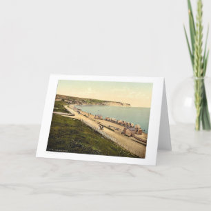 Tarjeta Playa, Swanage, Inglaterra, rara fotochrom