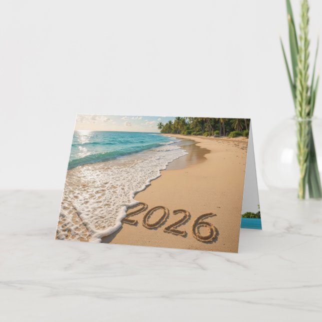 Tarjeta Playa tropical 2026 (Anverso)