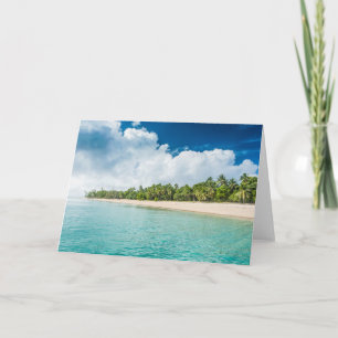 Tarjeta Playa Tropical Con Palmeras