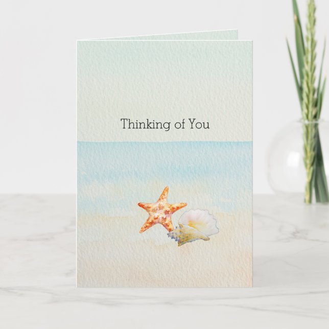 Tarjeta Playa tropical con Starfish y Conch    (Anverso)