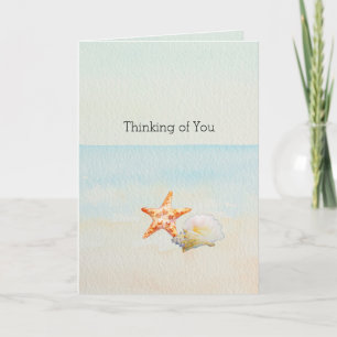 Tarjeta Playa tropical con Starfish y Conch