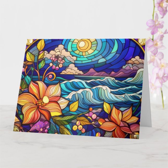 Tarjeta Playa tropical de cristal (Orquídea)