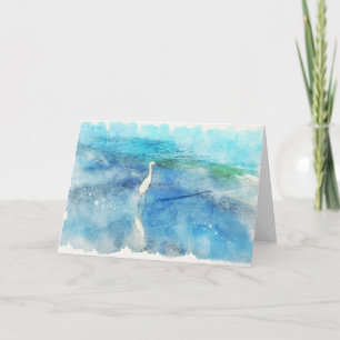 Tarjeta Playa tropical en azul turquesa Aqua Verde azulado