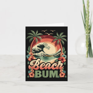 Tarjeta Playa un vago surf ola vintage puesta de sol tropi