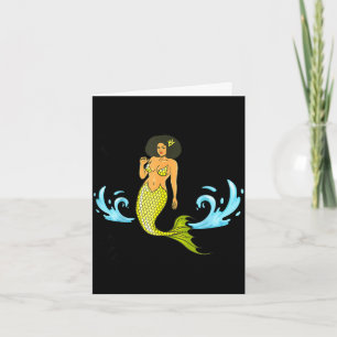 Tarjeta Playa una sirena divertida sirenas negras mujeres 