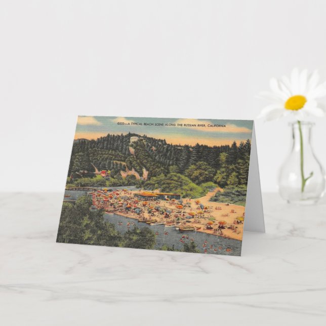 Tarjeta Playa Vintage del Río Ruso (Planta pequeña)