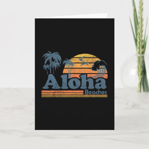 Tarjeta Playas Aloha Hawái Playa Vintage Surf Retro H