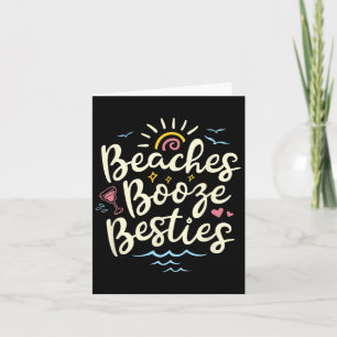 Tarjeta Playas Booze Besties Verano Mejor Amigo Chicas Tri