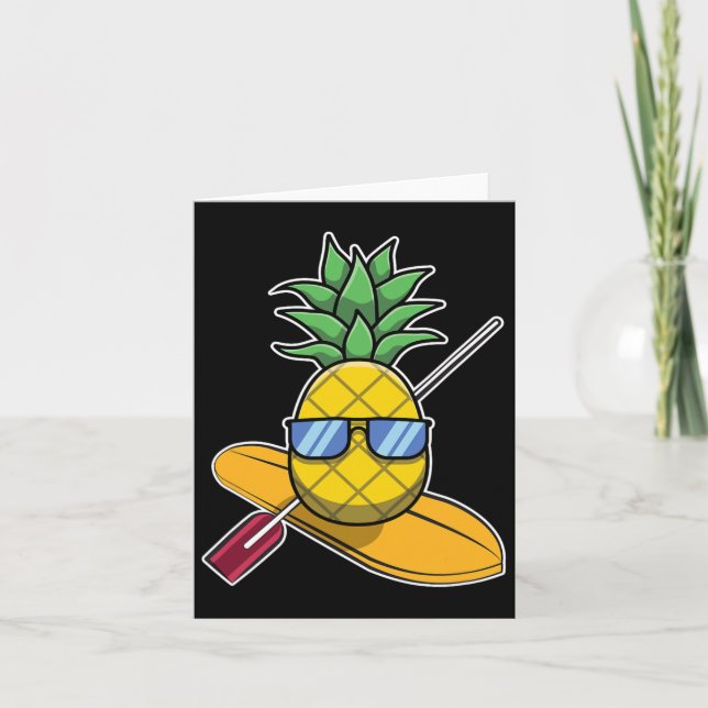 Tarjeta Playas de Aloha Pineapple Hawaii de pie Paddling G (Anverso)