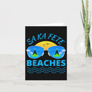 Tarjeta Playas de Sa Ka Fete - Bandera de Santa Lucía Sung