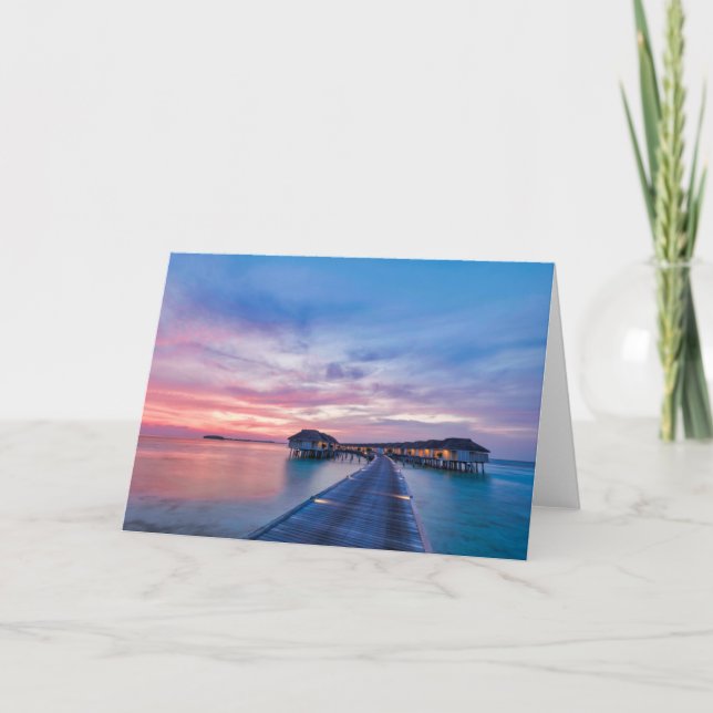 Tarjeta Playas tropicales | Bungalows Maldivas (Anverso)