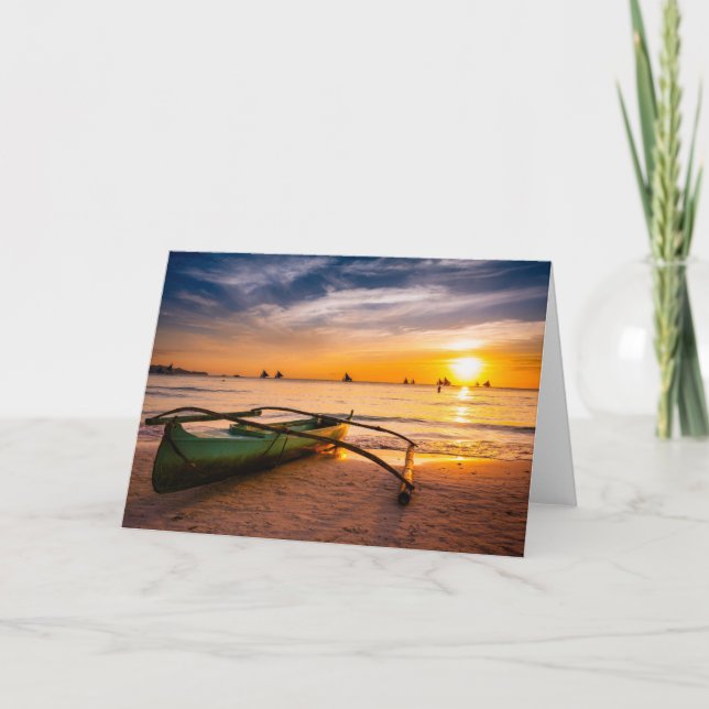 Tarjeta Playas tropicales | Playa Blanca de Boracay (Anverso)