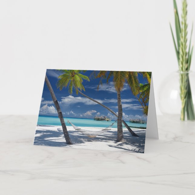 Tarjeta Playas tropicales | Sandy Beach, Maldivas (Anverso)