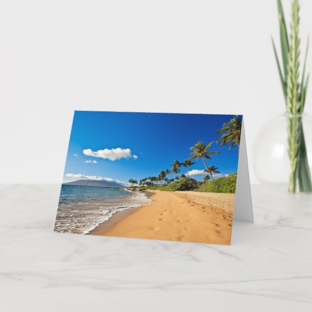 Tarjeta Playas tropicales | Wailea, Maui, Hawaii (Anverso)