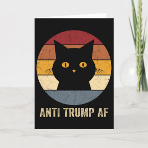 Tarjeta Playera Anti Trump Af Retro Divertida Gato Anti Tr