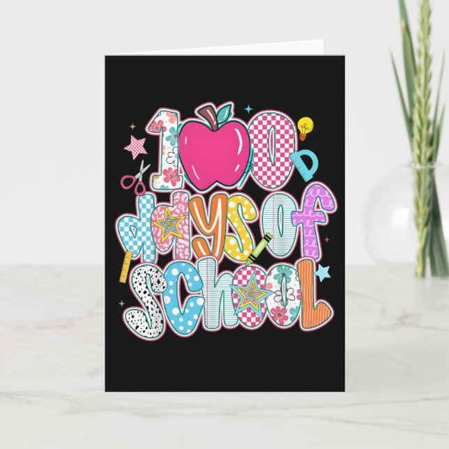 Tarjeta Playful 100 Days Education Milestone Student (Anverso)