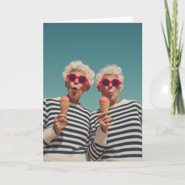 Tarjeta Playful Senior Summer Vibes (Anverso)