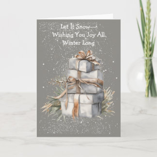 Tarjeta Playful Snowy Gifts Winter Card
