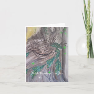Tarjeta Playful tree spirit blessings card