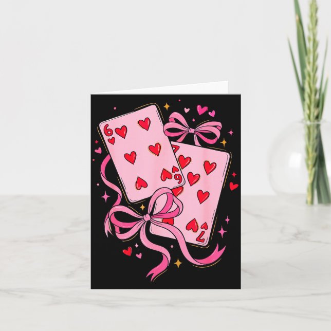 Tarjeta Playing Cards Valentine 6 7 Six Seven Meme Preppy  (Anverso)
