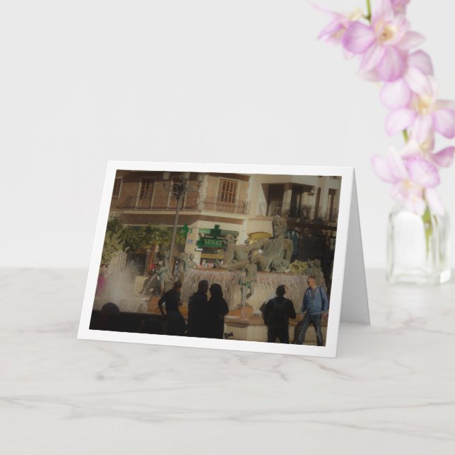 Tarjeta Plaza De La Virgen, Valencia, España (Orquídea)