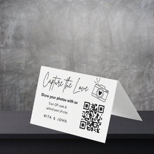Tarjeta plegable con código QR de captura de amor