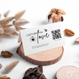 Tarjeta plegable con código QR de captura de amor