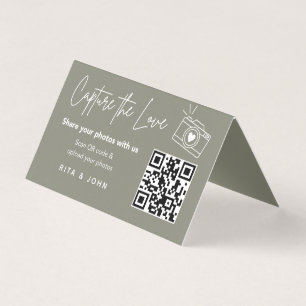 Tarjeta plegable con código QR de captura de amor 