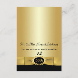 Tarjeta plegable de aniversario número 50 Negra y