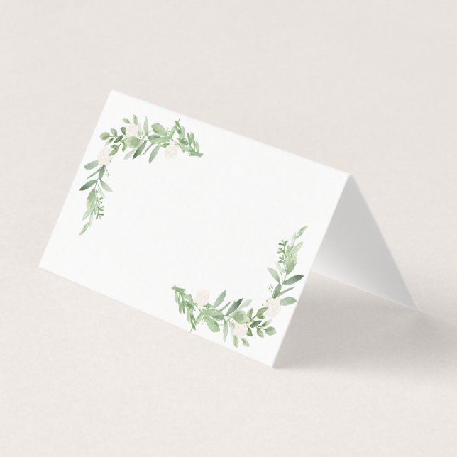 Tarjeta plegable de carpa blanca y verde (Anverso)